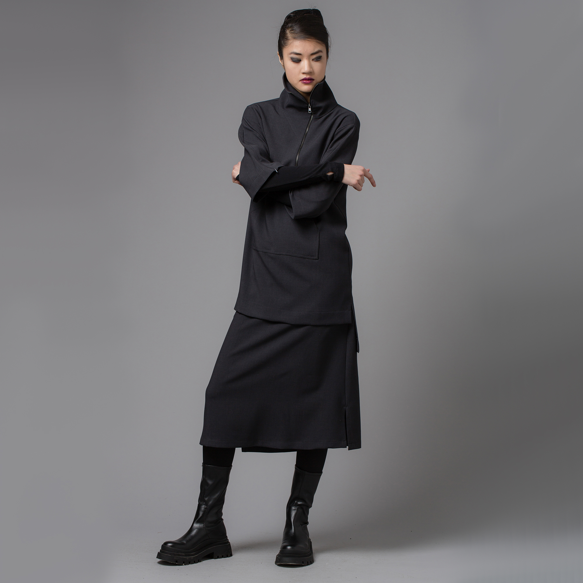 LOTUS EATERS SKIRT DARK GREY - I9 ITOH | DION shop DION Shop