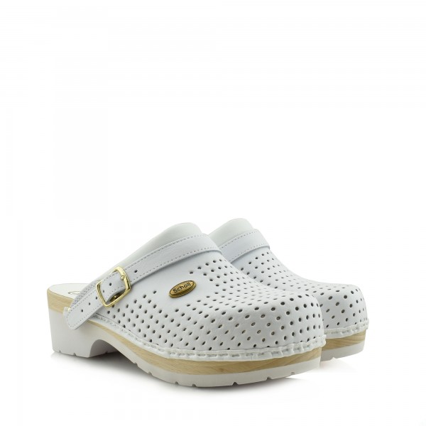 SCHOLL CLOG SUPER COMFORT WHITE