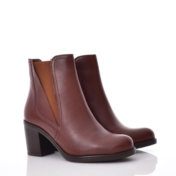 MIDDLE HEEL LEATHER BOOTIES