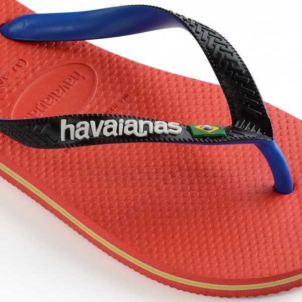 Havaianas Brasil Logo Flip Flops In Red